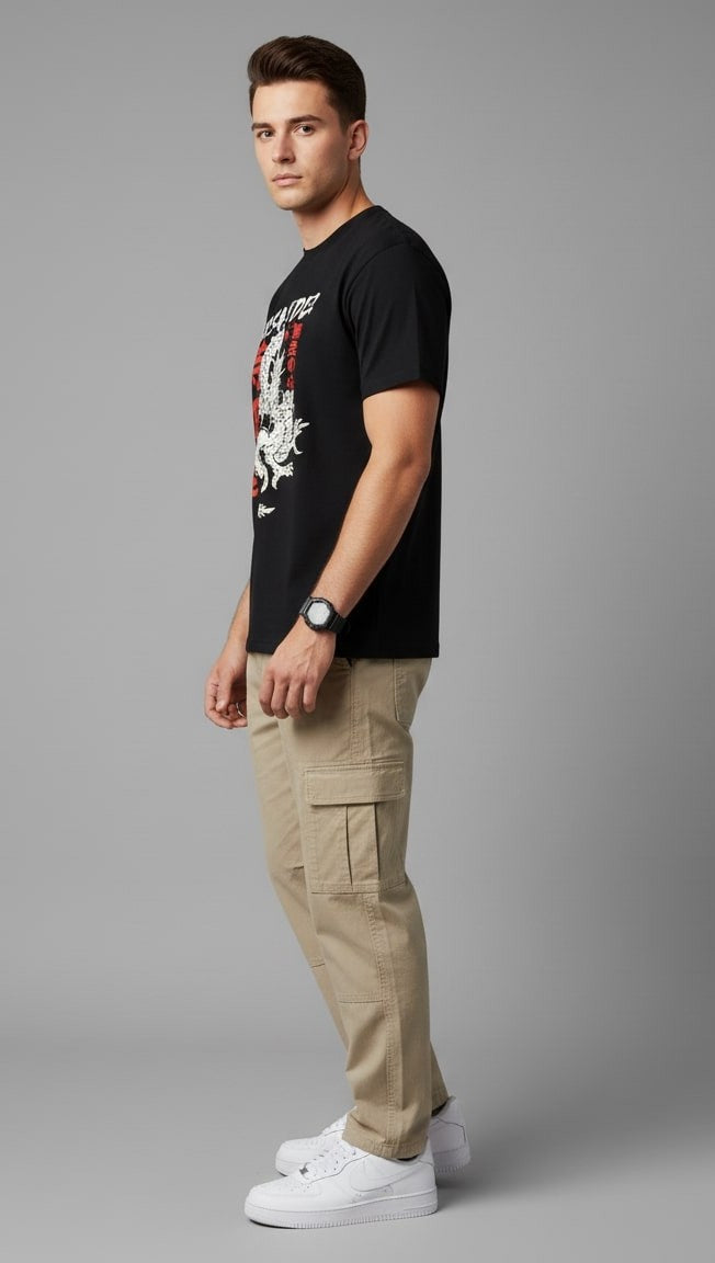 Men’s Outlaws Regular Printed T-Shirt – 100% Cotton Casual Wear