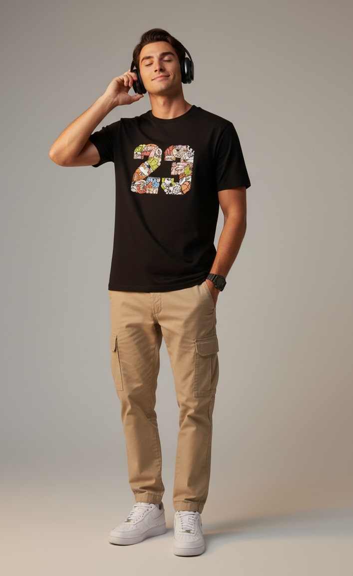 Men’s Outlaws Regular Printed T-Shirt – 100% Cotton Casual Wear