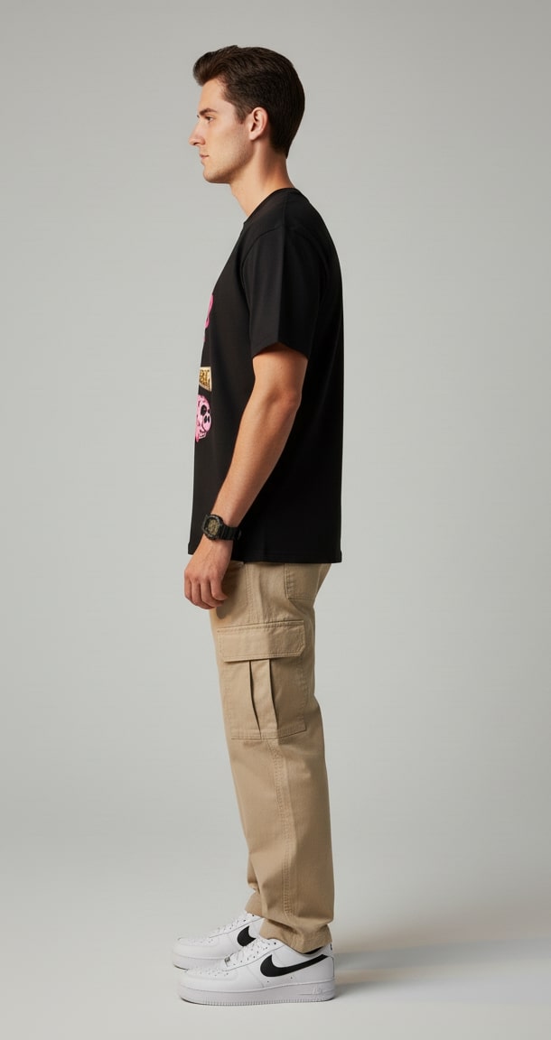 Men’s Outlaws Regular Printed T-Shirt – 100% Cotton Casual Wear