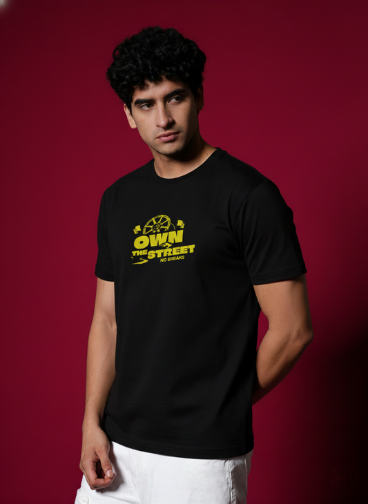 Men’s Outlaws Regular Printed T-Shirt – 100% Cotton Casual Wear