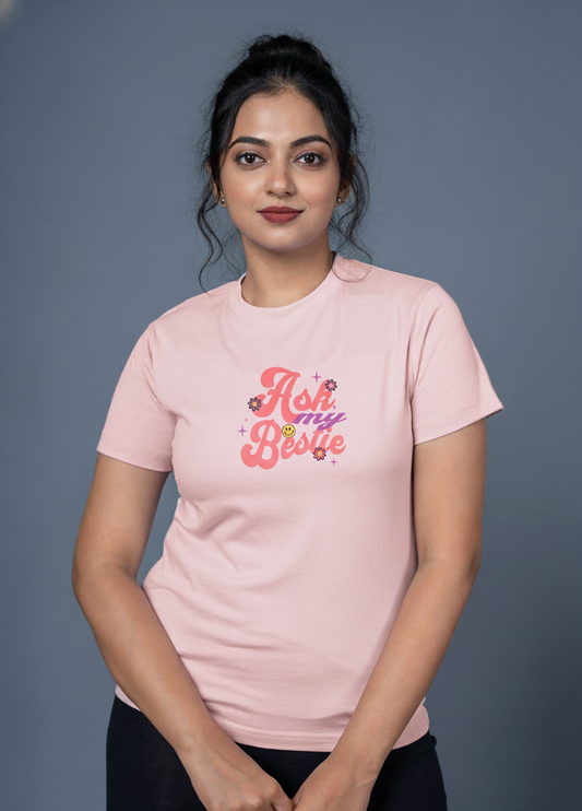 "Ask My Bestie" T-Shirt – 100% Cotton | Bio-Wash | Soft & Stylish