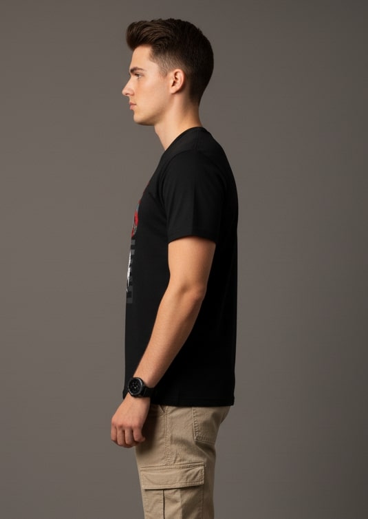 Men’s Outlaws Regular Printed T-Shirt – 100% Cotton Casual Wear