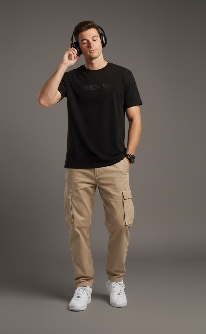 Men’s Outlaws Regular Printed T-Shirt – 100% Cotton Casual Wear