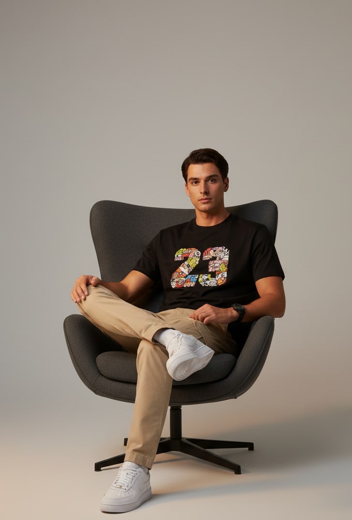 Men’s Outlaws Regular Printed T-Shirt – 100% Cotton Casual Wear