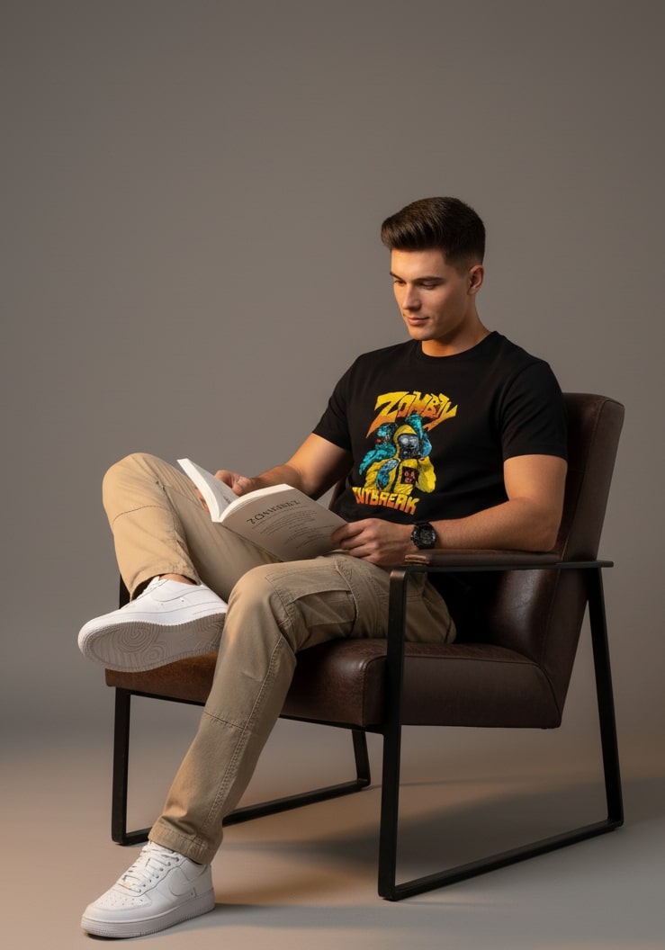 Men’s Outlaws Regular Printed T-Shirt – 100% Cotton Casual Wear