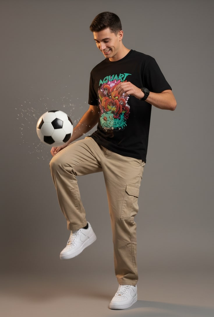 Men’s Outlaws Regular Printed T-Shirt – 100% Cotton Casual Wear