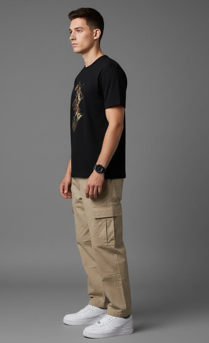 Men’s Outlaws Regular Printed T-Shirt – 100% Cotton Casual Wear