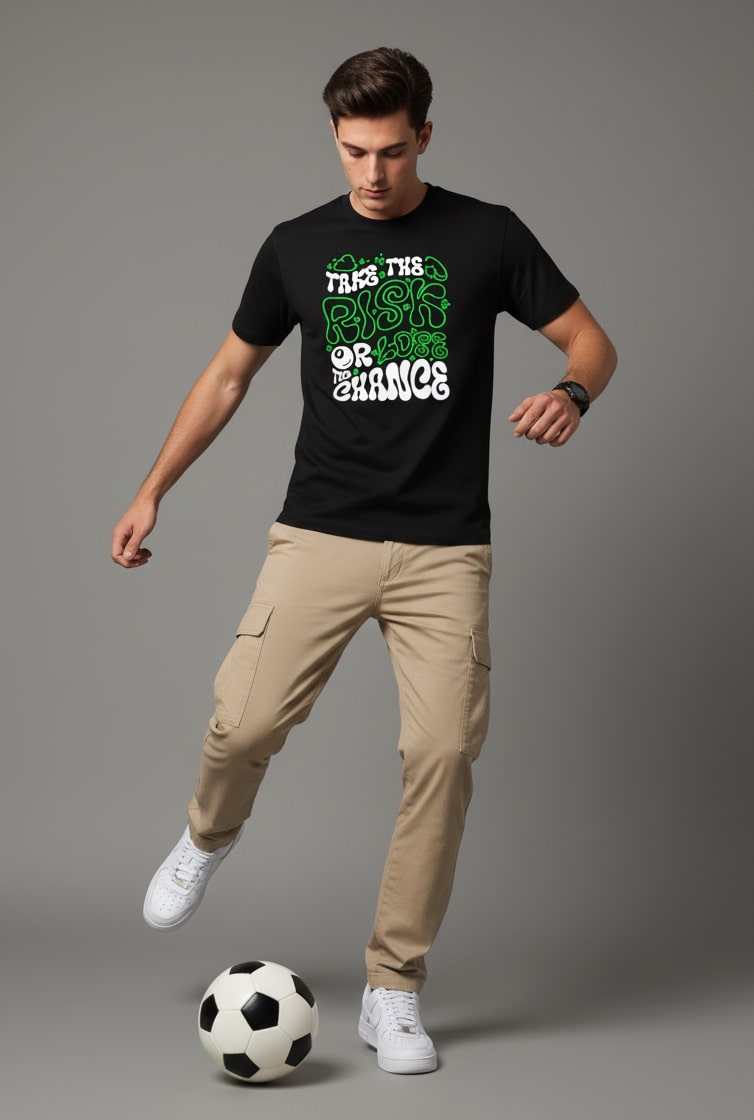 Men’s Outlaws Regular Printed T-Shirt – 100% Cotton Casual Wear