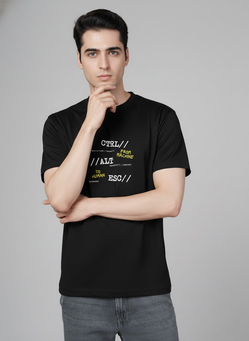 Men’s Outlaws Regular Printed T-Shirt – 100% Cotton Casual Wear