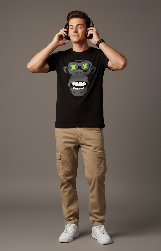 Men’s Outlaws Regular Printed T-Shirt – 100% Cotton Casual Wear