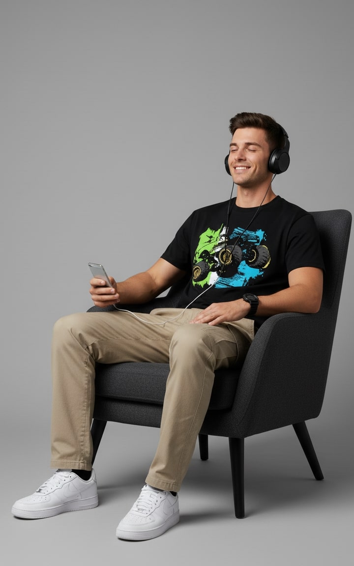 Men’s Outlaws Regular Printed T-Shirt – 100% Cotton Casual Wear