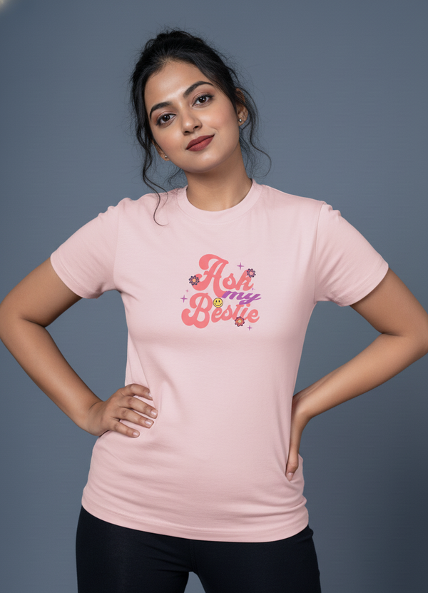 "Ask My Bestie" T-Shirt – 100% Cotton | Bio-Wash | Soft & Stylish