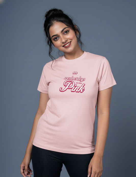 “On Wednesdays We Wear Pink” T-Shirt – 100% Cotton | Bio-Wash | Soft & Stylish