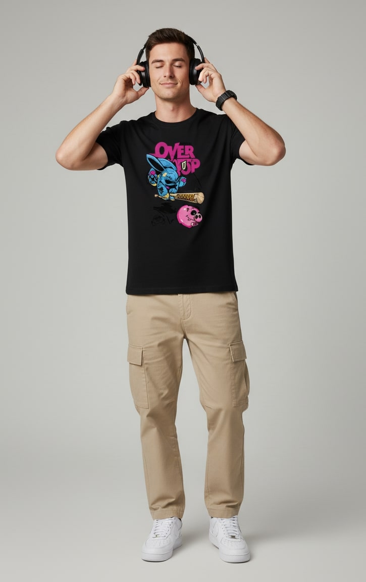 Men’s Outlaws Regular Printed T-Shirt – 100% Cotton Casual Wear