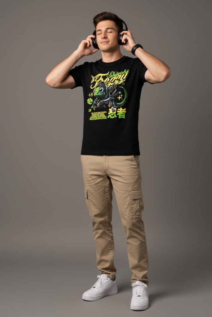 Men’s Outlaws Regular Printed T-Shirt – 100% Cotton Casual Wear