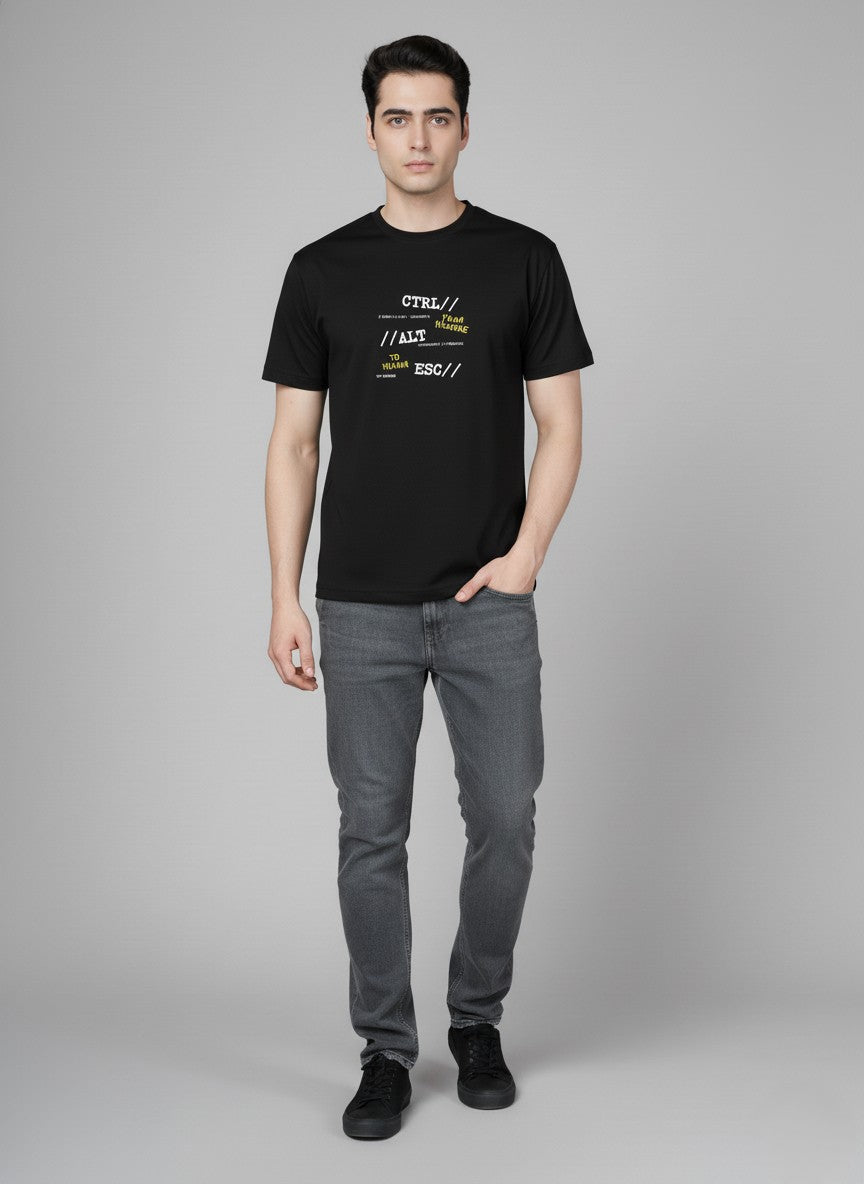 Men’s Outlaws Regular Printed T-Shirt – 100% Cotton Casual Wear