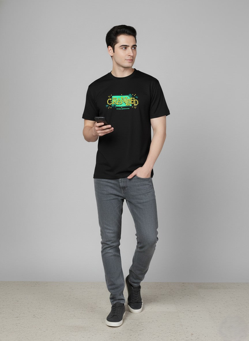 Men’s Outlaws Regular Printed T-Shirt – 100% Cotton Casual Wear
