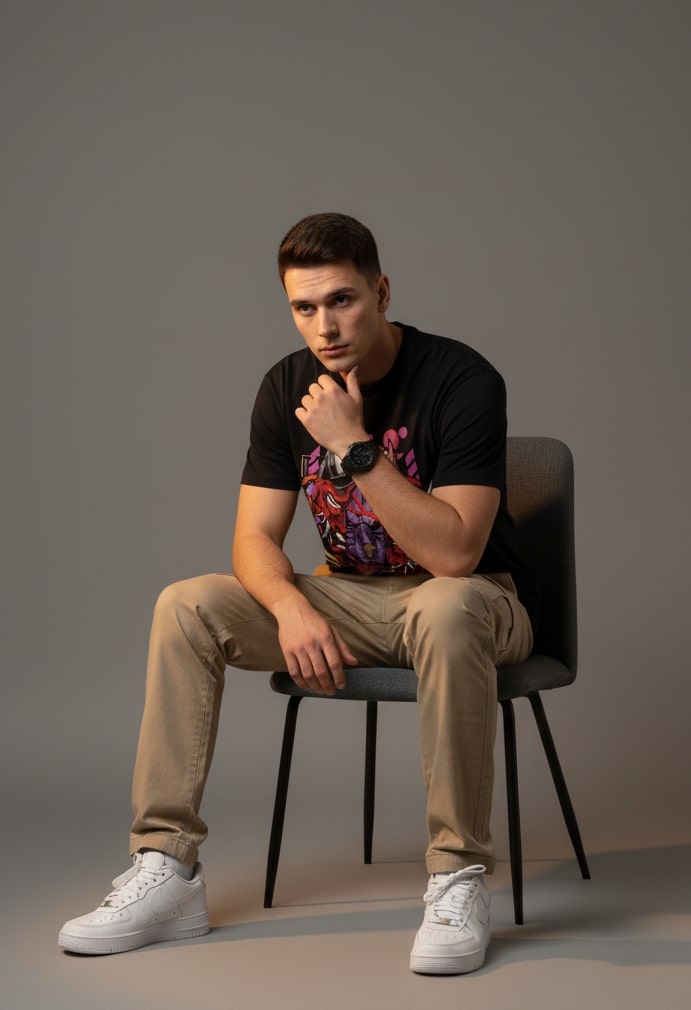 Men’s Outlaws Regular Printed T-Shirt – 100% Cotton Casual Wear