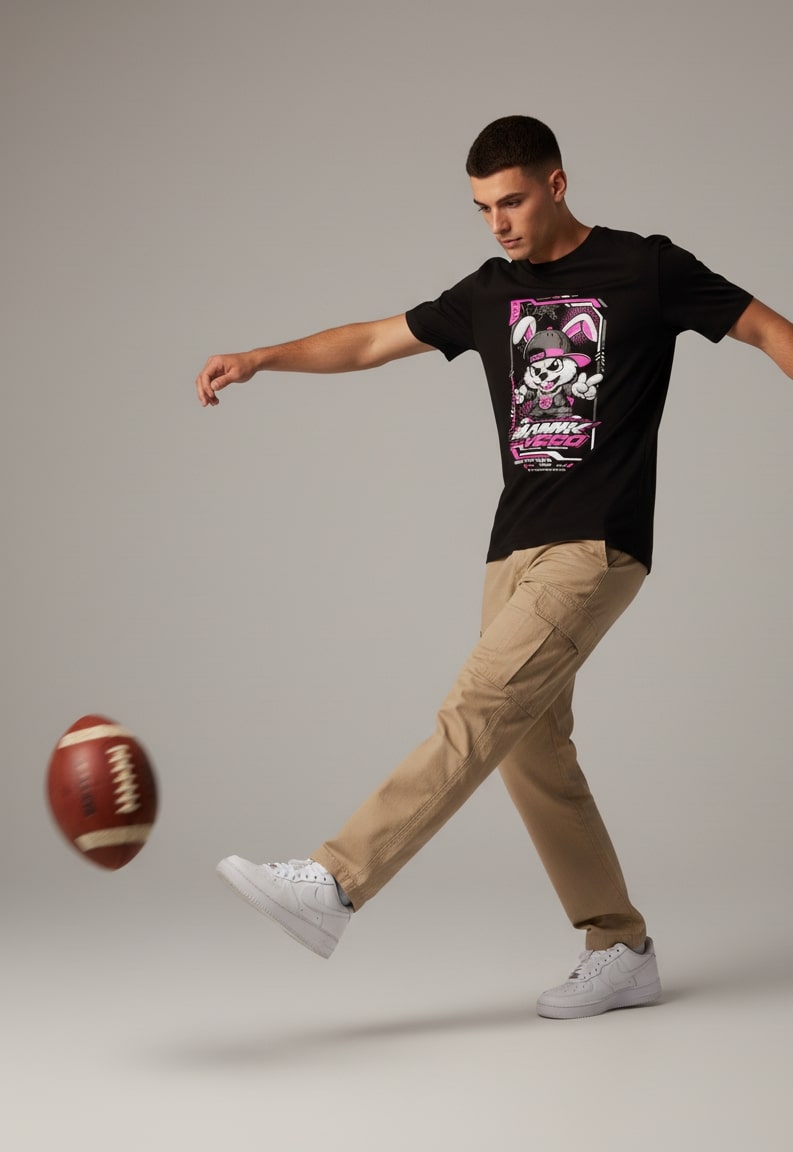 Men’s Outlaws Regular Printed T-Shirt – 100% Cotton Casual Wear