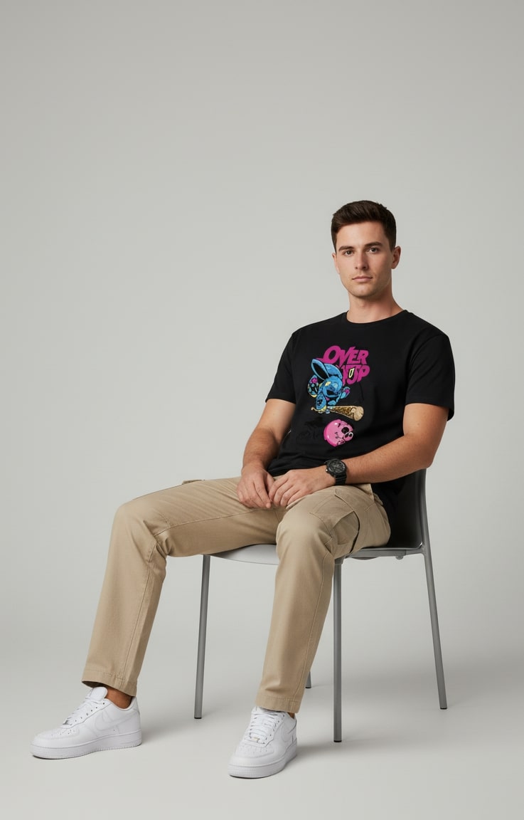 Men’s Outlaws Regular Printed T-Shirt – 100% Cotton Casual Wear