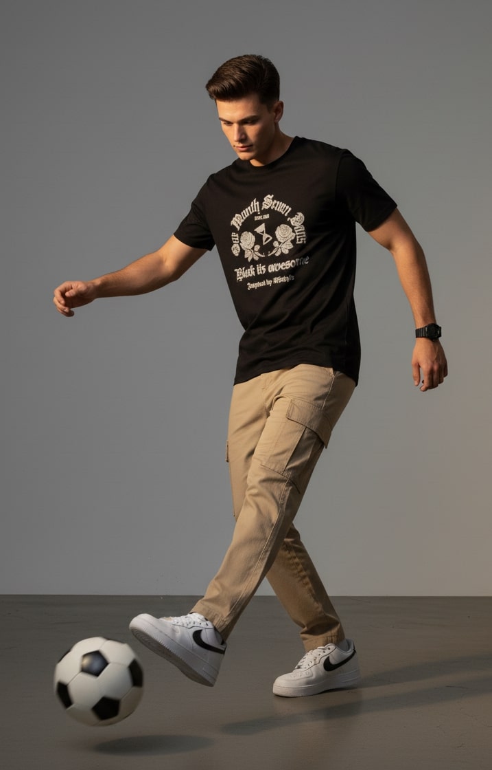 Men’s Outlaws Regular Printed T-Shirt – 100% Cotton Casual Wear