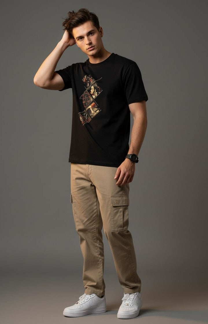 Men’s Outlaws Regular Printed T-Shirt – 100% Cotton Casual Wear