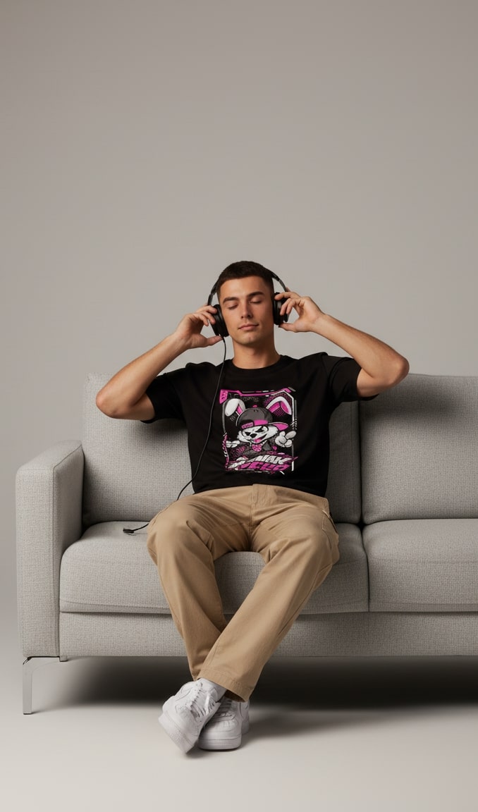 Men’s Outlaws Regular Printed T-Shirt – 100% Cotton Casual Wear