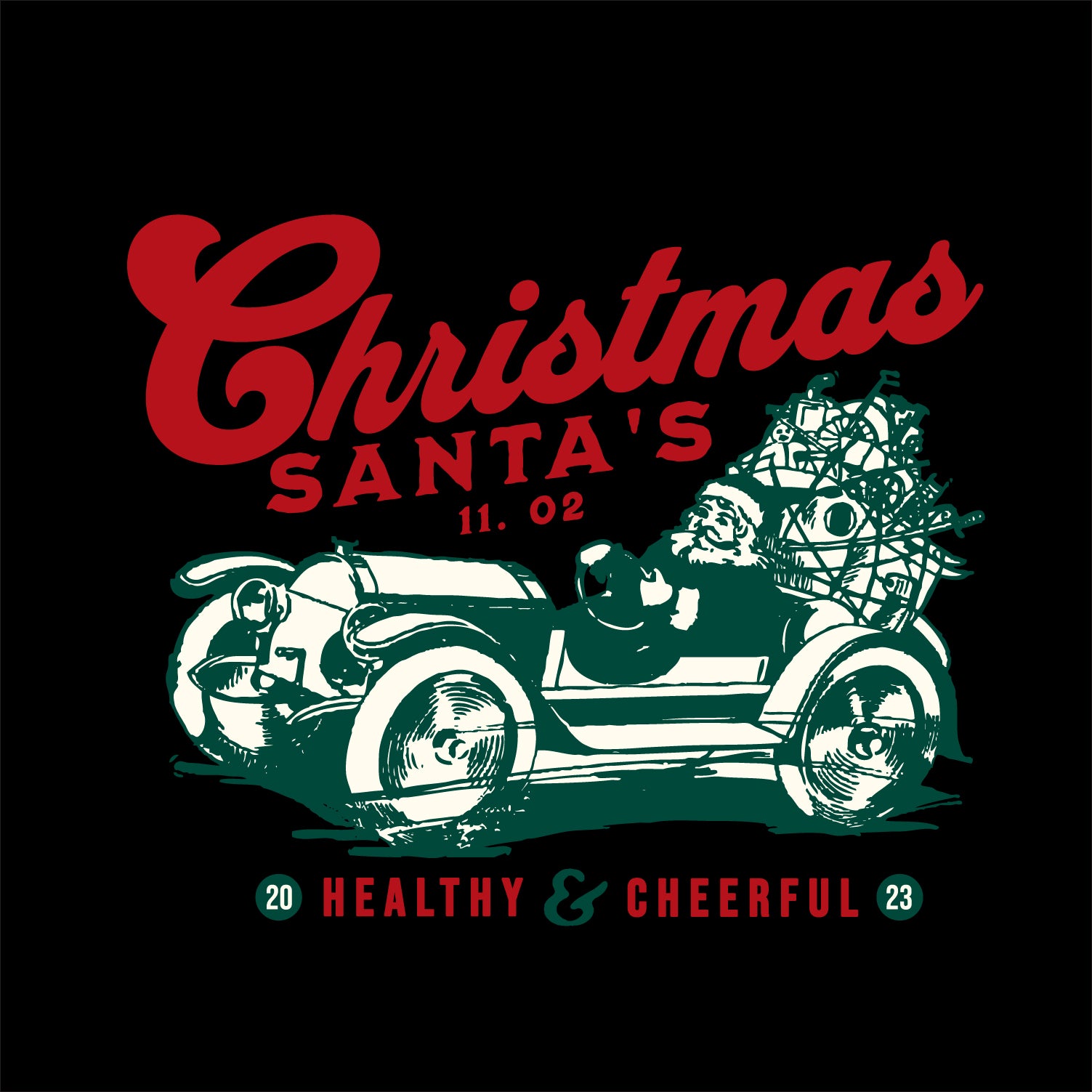 Men’s Outlaws Christmas Printed T-Shirt – 100% Cotton Festive Casual Wear