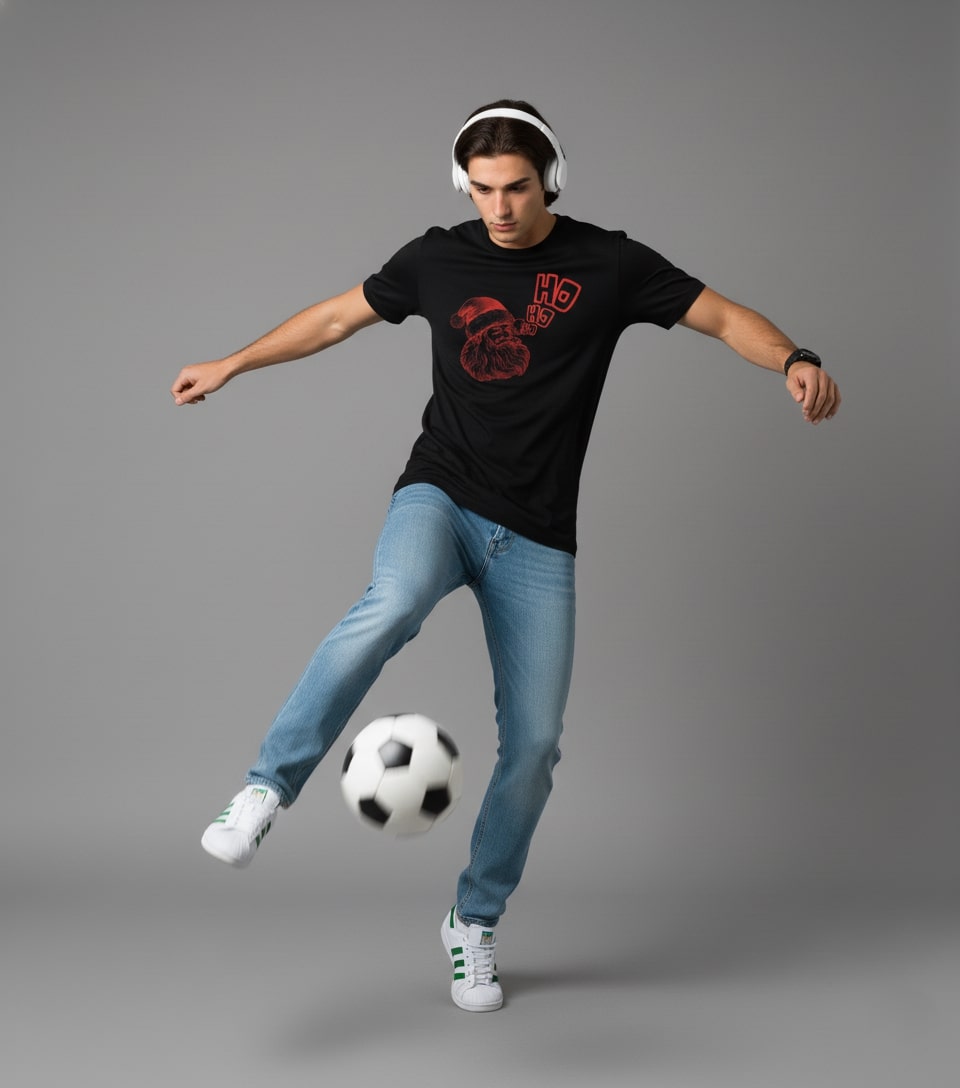 Men’s Outlaws Christmas Printed T-Shirt – 100% Cotton Festive Casual Wear