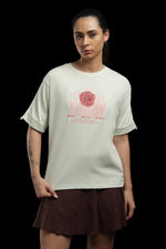 Cream Rose Print T-Shirt Women