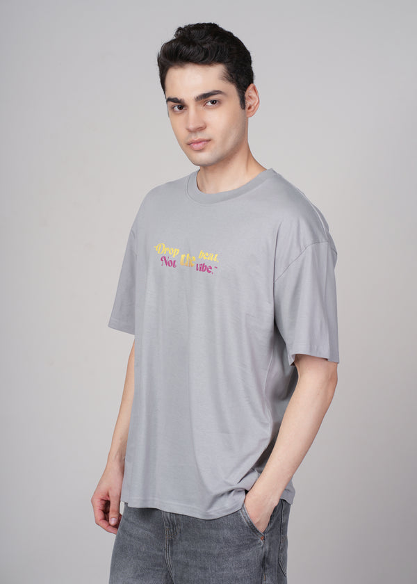 Outlaws Grey Over Size Graphic T-Shirt for Men