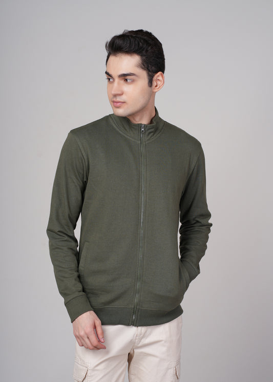 Outlaws Olive Sweat Jacket for Men