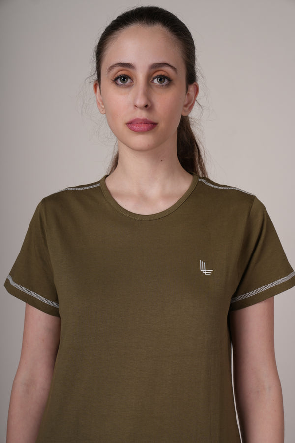 Outlaws Olive Green Stylish T-shirt For Workout