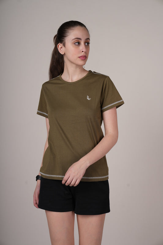 Outlaws Olive Green Stylish T-shirt For Workout
