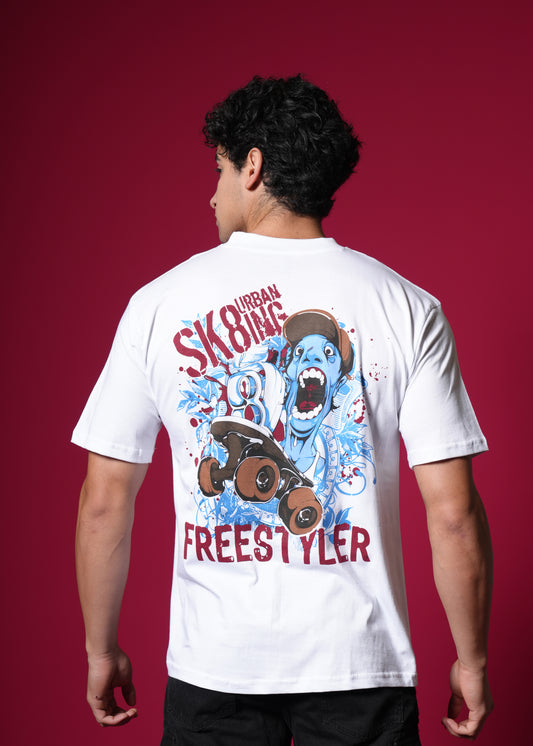 Outlaws White Oversized T-Shirt – 100% Cotton Streetwear Style