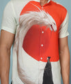 Men’s Samurai & Dragon Print Rayon Shirt – Bold Artistic Casual Wear