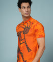 Men’s Tribal Art Print Rayon Shirt – Bold & Vibrant Casual Wear