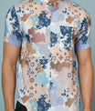 Men’s Printed Rayon Shirt with Mandarin Collar – Soft & Stylish Casual Wear