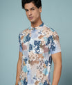 Men’s Printed Rayon Shirt with Mandarin Collar – Soft & Stylish Casual Wear