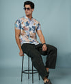 Men’s Printed Rayon Shirt with Mandarin Collar – Soft & Stylish Casual Wear
