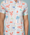 Men’s Abstract Print Rayon Shirt – Vibrant & Breezy Summer Style
