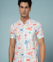 Men’s Abstract Print Rayon Shirt – Vibrant & Breezy Summer Style