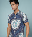 Men’s Blue Printed Rayon Shirt – Soft Fabric | Stylish Casual Wear