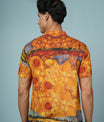 Men’s Sun Print Rayon Shirt – Vibrant Casual Wear with Mandarin Collar