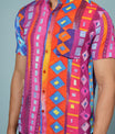Men’s Multicolour Rayon Geometric Printed Shirt – Bold Summer Style
