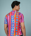 Men’s Multicolour Rayon Geometric Printed Shirt – Bold Summer Style