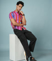 Men’s Multicolour Rayon Geometric Printed Shirt – Bold Summer Style