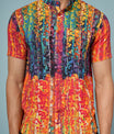 Men’s Abstract Print Rayon Shirt – Vibrant Summer Casual Wear