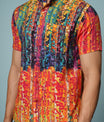 Men’s Abstract Print Rayon Shirt – Vibrant Summer Casual Wear