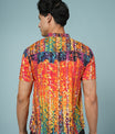 Men’s Abstract Print Rayon Shirt – Vibrant Summer Casual Wear
